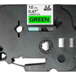 Brother TZe731 Nastro laminato generico per etichette - Testo nero su sfondo verde - Larghezza 12 mm x 8 metri