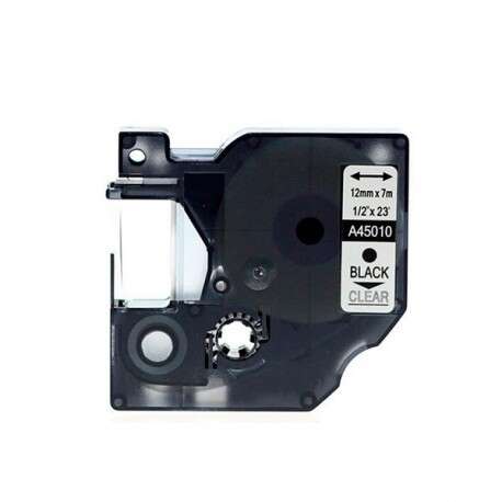 Dymo D1 45010 Nastro generico per etichettatrice - Testo nero su sfondo trasparente - Larghezza 12 mm x 7 metri - Sostituisce S0720500 Dymo D1 45010 Nastro generico per etichettatrice - Testo nero su sfondo trasparente - Larghezza 12 mm x 7 metri - Sostituisce S0720500