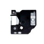 Dymo D1 45020 Nastro generico per etichettatrice - Testo bianco su sfondo trasparente - Larghezza 12 mm x 7 metri - Sostituisce S0720600