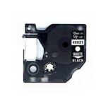 Dymo D1 45021 Nastro generico per etichettatrice - Testo bianco su sfondo nero - Larghezza 12 mm x 7 metri - Sostituisce S0720610
