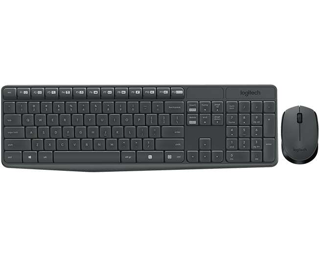 Logitech MK235 Pack Wireless Tastiera + Mouse a 3 pulsanti - Utilizzo ambidestro - Colore nero Logitech MK235 Pack Wireless Tastiera + Mouse a 3 pulsanti - Utilizzo ambidestro - Colore nero
