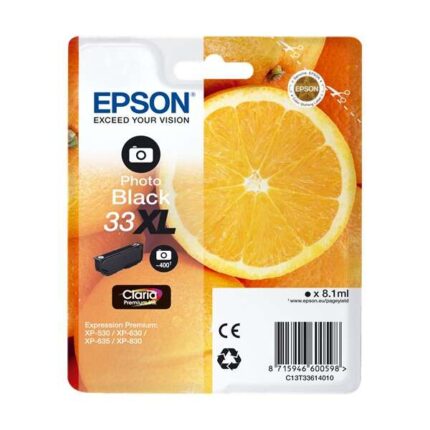 Epson T3361 (33XL) Nero Cartuccia d'inchiostro originale - C13T33614012