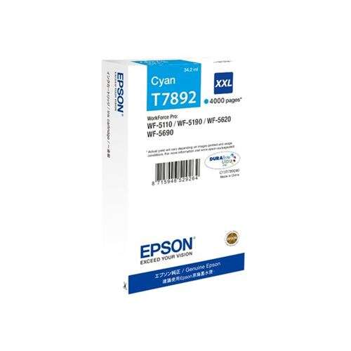 Epson T7892 Ciano Cartuccia d'inchiostro originale - C13T789240 Epson T7892 Ciano Cartuccia d'inchiostro originale - C13T789240