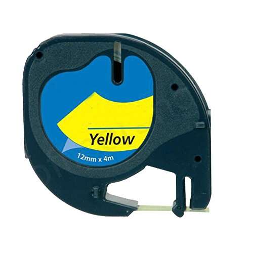 Dymo LetraTag S0721620 Nastro generico per etichettatrice - Testo nero su sfondo giallo - Larghezza 12 mm x 4 metri (91202) Dymo LetraTag S0721620 Nastro generico per etichettatrice - Testo nero su sfondo giallo - Larghezza 12 mm x 4 metri (91202)