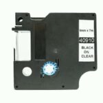 Dymo D1 40910 Nastro generico per etichettatrice - Testo nero su sfondo trasparente - Larghezza 9 mm x 7 metri - Sostituisce S0720670
