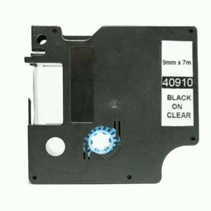 Dymo D1 40910 Nastro generico per etichettatrice - Testo nero su sfondo trasparente - Larghezza 9 mm x 7 metri - Sostituisce S0720670