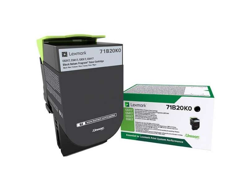 Lexmark CS317/CS417/CS517/CX317/CX417/CX517 Cartuccia toner originale nero - 71B20K0/71B0010 Lexmark CS317/CS417/CS517/CX317/CX417/CX517 Cartuccia toner originale nero - 71B20K0/71B0010