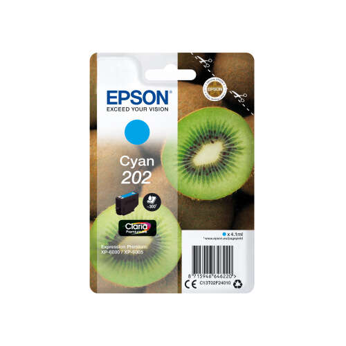 Cartuccia d'inchiostro originale Epson 202 Ciano - C13T02F24010 Cartuccia d'inchiostro originale Epson 202 Ciano - C13T02F24010