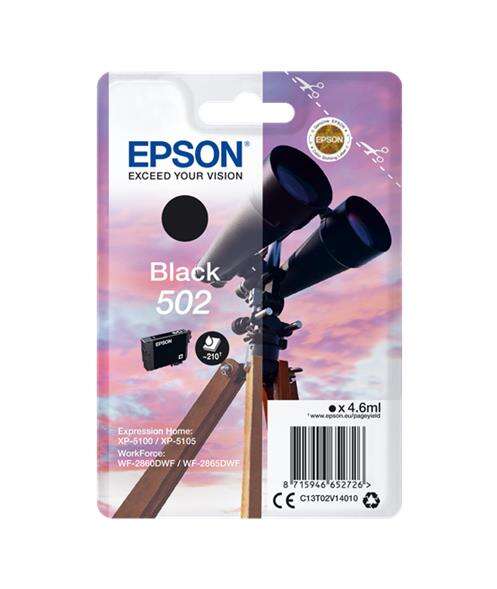 Epson 502 Nero Cartuccia d'inchiostro originale - C13T02V14010 Epson 502 Nero Cartuccia d'inchiostro originale - C13T02V14010