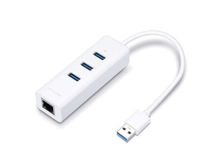 TP-Link UE330 Hub a 3 porte USB 3.0 e adattatore Ethernet Gigabit