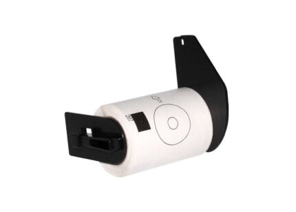 Brother DK11207 - Etichette generiche pretagliate circolari per CD/DVD - Diametro 58 mm - 100 unità - Testo nero su sfondo bianco