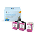 G&G HP 302XL Confezione da 3 cartucce d'inchiostro rigenerate - Eco Saver - Indicatore del livello d'inchiostro - Sostituisce F6U67AE/F6U65AE