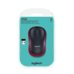 Logitech M185 Mouse wireless 1000 dpi - 3 pulsanti - Ambidestro - Colore nero/rosso - immagine 4
