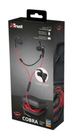 Trust Gaming GXT 408 Cobra Cuffie con microfono - Microfono rimovibile - Multipiattaforma - Altoparlanti attivi da 10 mm - Cavo rosso da 1,20 m - Colore nero - immagine 5
