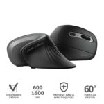 Trust Verro Mouse wireless USB 1600 dpi - 5 pulsanti - Design ergonomico - Angolo verticale 60º - Colore nero - immagine 2