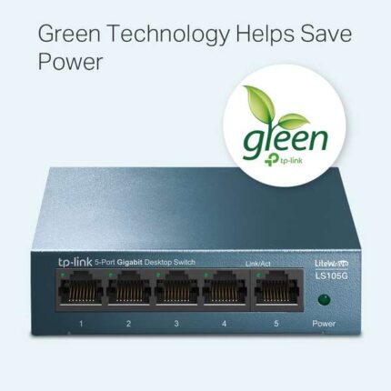 Switch da tavolo TP-Link - 5 porte 10/100/1000 Mbps - Tecnologia verde - Controllo del flusso - Plug & Play
