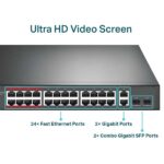 Switch TP-Link 24 porte 10/100 Mbps + 2 porte Gigabit PoE+ - Non gestibile - Modalità isolamento/priorità - Plug & Play - immagine 5