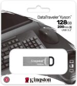 Kingston DataTraveler Kyson Memoria USB 128 GB - 3.2 Gen 1 - 200 MB/s in lettura - Design metallico - Colore argento (pendrive) - immagine 3