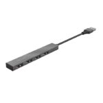 Trust Halyx Hub 4 porte USB 2.0 - Fino a 480 Mbps - Colore grigio - immagine 2