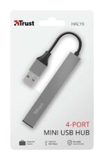 Trust Halyx Hub 4 porte USB 2.0 - Fino a 480 Mbps - Colore grigio - immagine 5