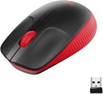 Logitech M190 Mouse wireless USB full size 1000 dpi - 3 pulsanti - Grande formato - Utilizzo ambidestro - Colore nero/rosso - immagine 3