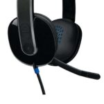 Logitech H540 Cuffie con microfono USB - Microfono pieghevole - Archetto regolabile - Cuscinetti imbottiti - Comandi sulle cuffie - Cavo da 1,80 m - Colore nero - immagine 3