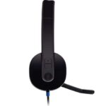 Logitech H540 Cuffie con microfono USB - Microfono pieghevole - Archetto regolabile - Cuscinetti imbottiti - Comandi sulle cuffie - Cavo da 1,80 m - Colore nero - immagine 4