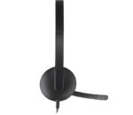 Logitech H340 Cuffie con microfono USB - Microfono pieghevole - Archetto regolabile - Cuscinetti imbottiti - Cavo da 1,80 m - Colore nero - immagine 3