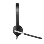 Logitech H650E Cuffie con microfono USB - Microfono pieghevole - Cuscinetti imbottiti - Comandi sul cavo - Colore nero - immagine 3