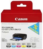 Canon PGI550/CLI551 Confezione da 6 cartucce d'inchiostro originali - 6496B005 - immagine 2