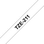 Brother TZe211 Nastro laminato generico per etichette - Testo nero su sfondo bianco - Larghezza 6 mm x 8 metri - immagine 2
