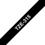 Brother TZe315 Nastro laminato generico per etichette - Testo bianco su sfondo nero - Larghezza 6 mm x 8 metri - immagine 2