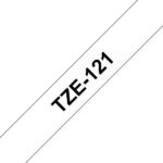 Brother TZe121 Nastro laminato generico per etichette - Testo nero su sfondo trasparente - Larghezza 9 mm x 8 metri - immagine 2