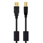 Nanocable Cavo per stampante con ferrite USB-B 2.0 maschio a USB-A maschio 5 m - immagine 2