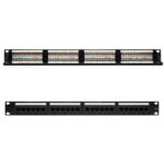 Nanocable Patch Panel 24 porte RJ45 Cat.6 UTP 19" 1U doppio IDC - Colore nero - immagine 2