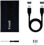 Tooq Custodia esterna HDD/SDD 2,5" fino a 9,5 mm SATA USB 2.0 - Colore nero - immagine 4