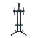 Tooq Supporto da pavimento con ruote per schermi da 37"-70" - Blocco ruote - Due ripiani - Peso massimo 50 kg - VESA 600X400 mm - Colore nero - immagine 2