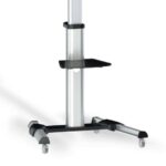 Tooq Supporto da pavimento con ruote per schermi da 37"-70" - Blocco ruote - Due ripiani - Gestione cavi - Peso max 50 kg - VESA 600X400 mm - Colore alluminio/nero - immagine 4