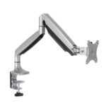 Tooq Supporto da tavolo con braccio articolato per monitor da 13"-32" - Girevole e inclinabile - Pistone a gas - Peso max 9 kg - VESA 100x100 mm - Colore alluminio - immagine 2