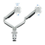 Tooq Supporto da tavolo con bracci articolati per 2 monitor da 13"-32" - Girevole e inclinabile - Pistone a gas - Peso massimo 9 kg per braccio - VESA 100x100 mm - immagine 4