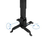 Tooq Supporto universale da soffitto per proiettore - Inclinabile e girevole - Peso massimo 20 kg - Colore nero - immagine 3