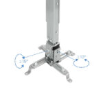 Tooq Supporto universale da soffitto per proiettore - Inclinabile e girevole - Peso massimo 20 kg - Colore argento - immagine 3