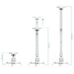 Tooq Supporto universale da soffitto per proiettore - Inclinabile e girevole - Peso massimo 20 kg - Colore bianco - immagine 2
