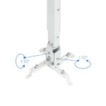 Tooq Supporto universale da soffitto per proiettore - Inclinabile e girevole - Peso massimo 20 kg - Colore bianco - immagine 3