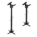 Tooq Supporto da soffitto per proiettore - Inclinabile e girevole - Adatto per soffitti inclinati - Peso massimo 20 kg - Colore nero - immagine 3