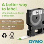 Dymo D1 45013 Nastro per etichette originale per etichettatrice - Testo nero su sfondo bianco - Larghezza 12 mm x 7 metri - S0720530 - immagine 2