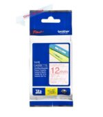 Brother TZe132 Nastro laminato originale per etichette - Testo rosso su sfondo trasparente - Larghezza 12 mm x 8 metri - immagine 2