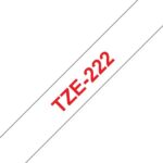 Brother TZe222 Nastro laminato originale per etichette - Testo rosso su sfondo bianco - Larghezza 9 mm x 8 metri - immagine 3