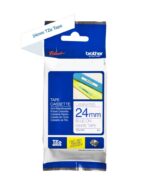 Brother TZe253 Nastro laminato originale per etichette - Testo blu su sfondo bianco - Larghezza 24 mm x 8 metri - immagine 2