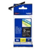 Brother TZe325 Nastro laminato originale per etichette - Testo bianco su sfondo nero - Larghezza 9 mm x 8 metri - immagine 2